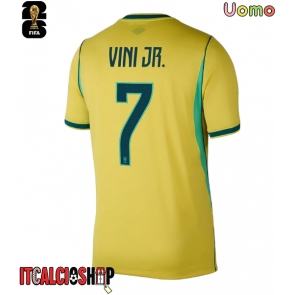 Brasile Vinicius Junior #7 Prima Maglia Mondiali 2026 Manica Corta Brasile Vinicius Junior #7 Prima Maglia Mondiali 2026 Manica Corta